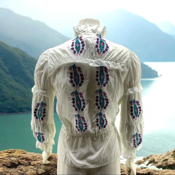 FIGUE Cotton Tassel Peasant Blouse XS - Picture 3 of 9